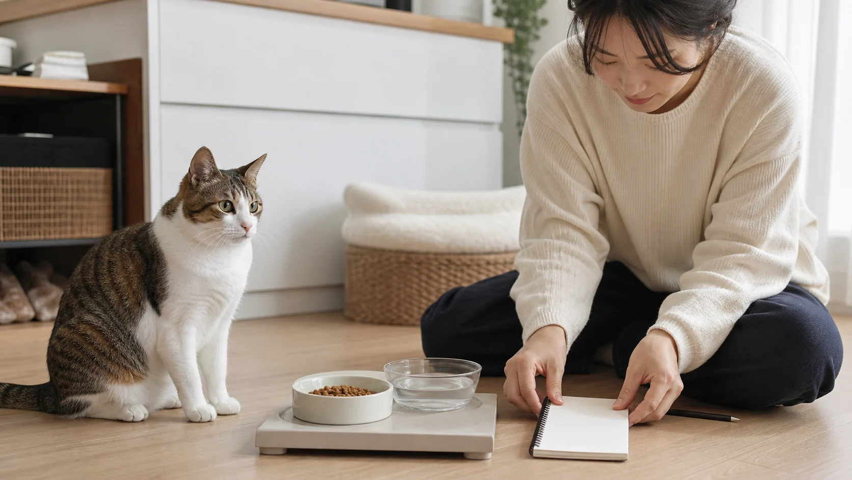 고양이 변이 묽을 때, 사료를 바꿔도 될까? 식단 기록과 상담 기준